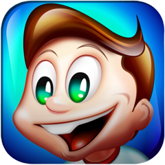 An image featuring a cartoon-style kid smiling, used as logo for ABC Autismo app.